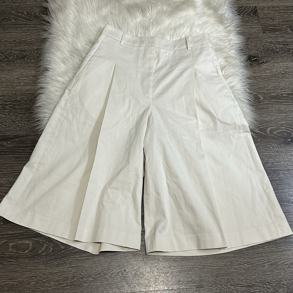 G Label by Goop Womens Gwyn Crop High Waist Pants Pleat Front Wide Leg‎ Size 4